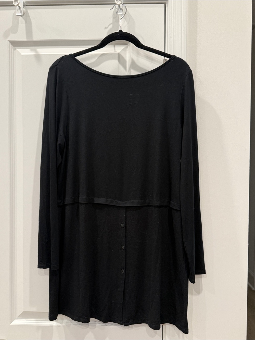 J. Jill Black Long-Sleeve Layered Button-Back Dress